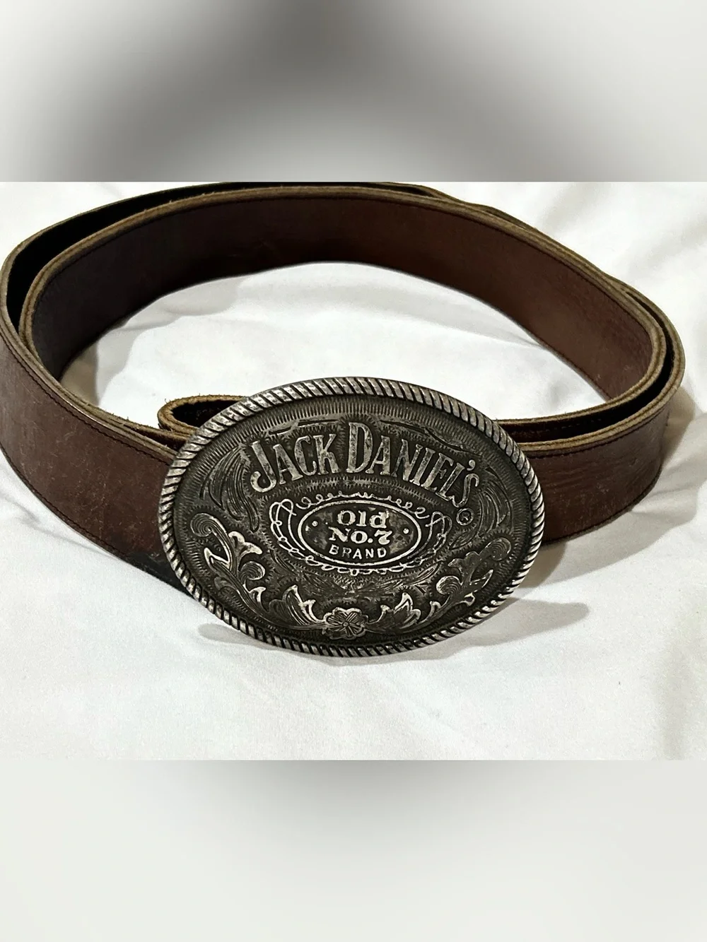 Vintage Belt 2005 Jack Daniel’s Old No.7 5008JD Silver-Tone Western Belt Buckle